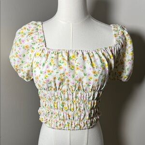 Elodie Floral Smocked Puff Sleeve Blouse